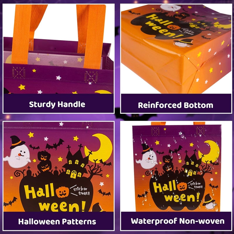 Muswarm 6pc Gift Bags Halloween,Trick or Treat Bags Non-woven, Reusable Gift Wrapping, Halloween Party Supplie(halloween) - Image 2